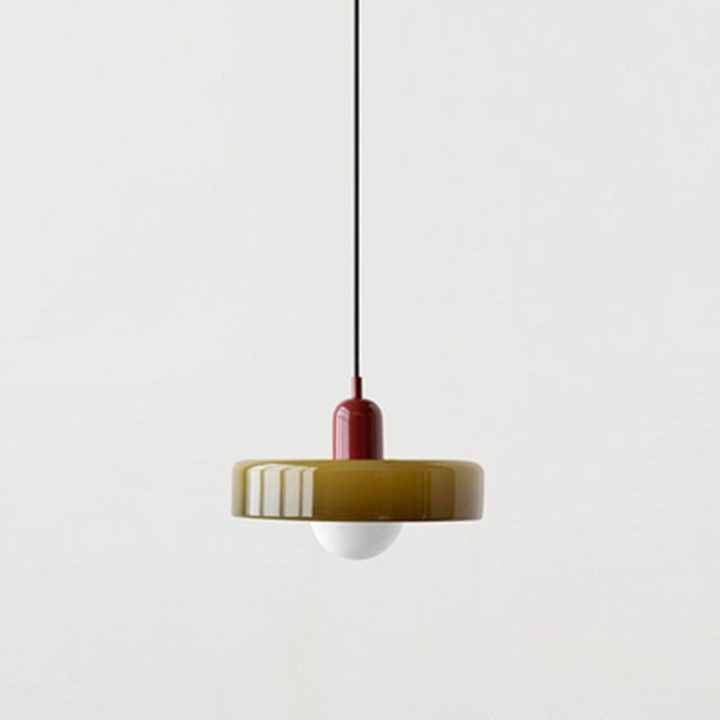 Bauhaus Buntglas Pendelleuchte