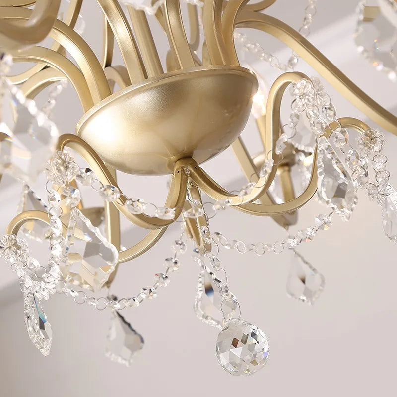 Luxurious Gold Crystal Chandelier