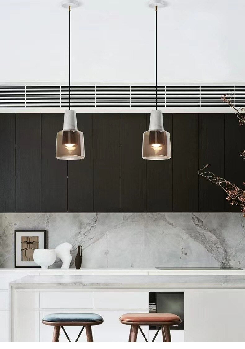 Minimalist Marble Glass Pendant Light