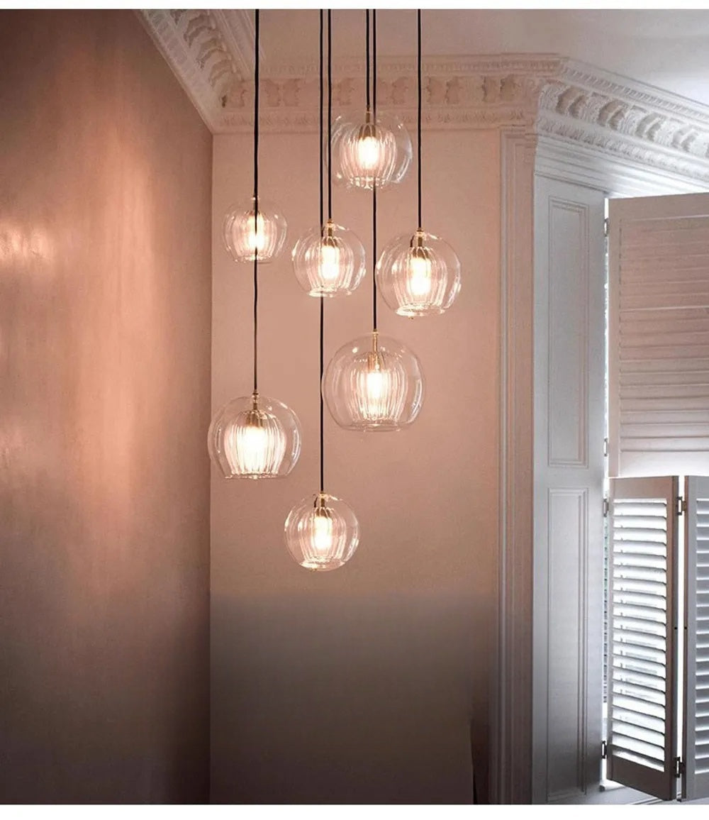 Pristine Dome Liner Glass Pendant Lights