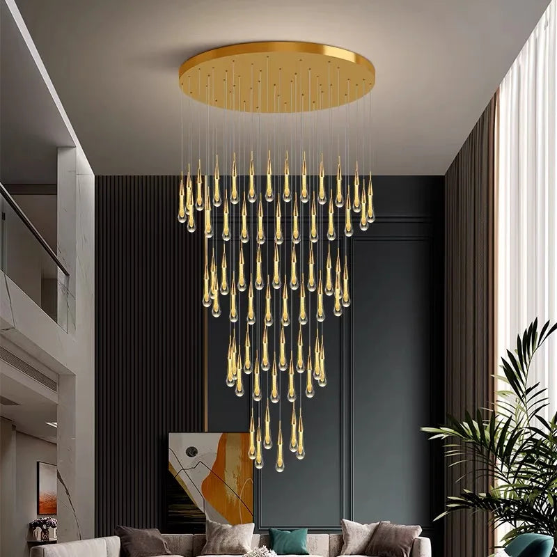 Modern Crystal Raindrop Pendant Light