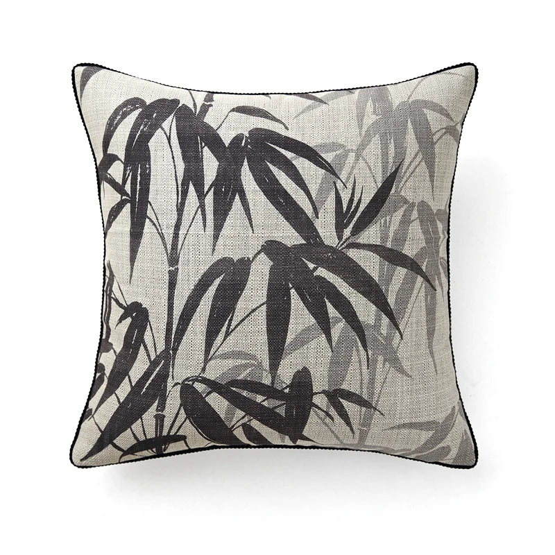 Abstract Bamboo Leaves Throw Pillow Case