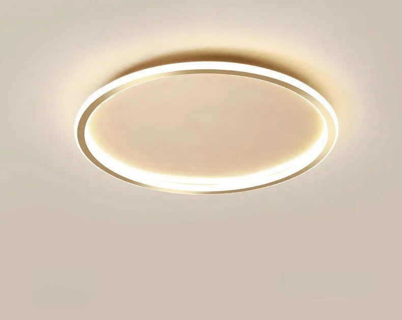 Moderne LED-Küchenleuchterlampe mit rundem Licht, Schwarz und Gold 