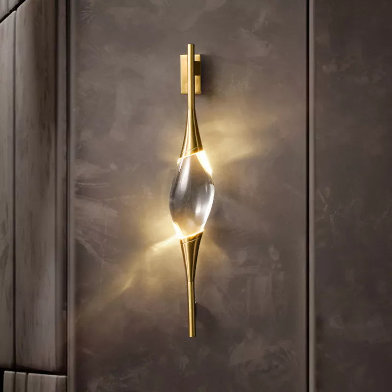 Elegante Shuttle Crystal Kupfer Wandlampe