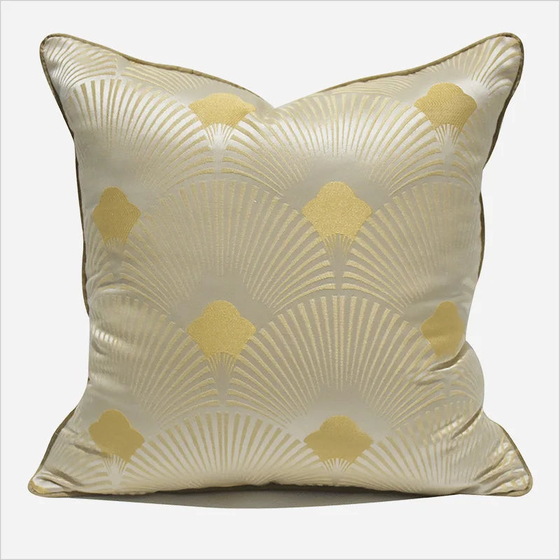 Fan Shaped Jacquard Throw Pillow Case