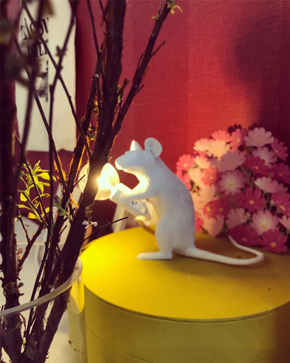 Maus-Skulpturlampe für den Innenbereich, USB-Stecker