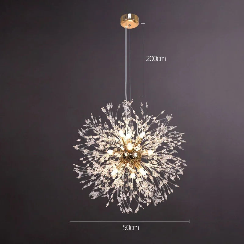 Sparkling Dandelion Crystal Chandelier