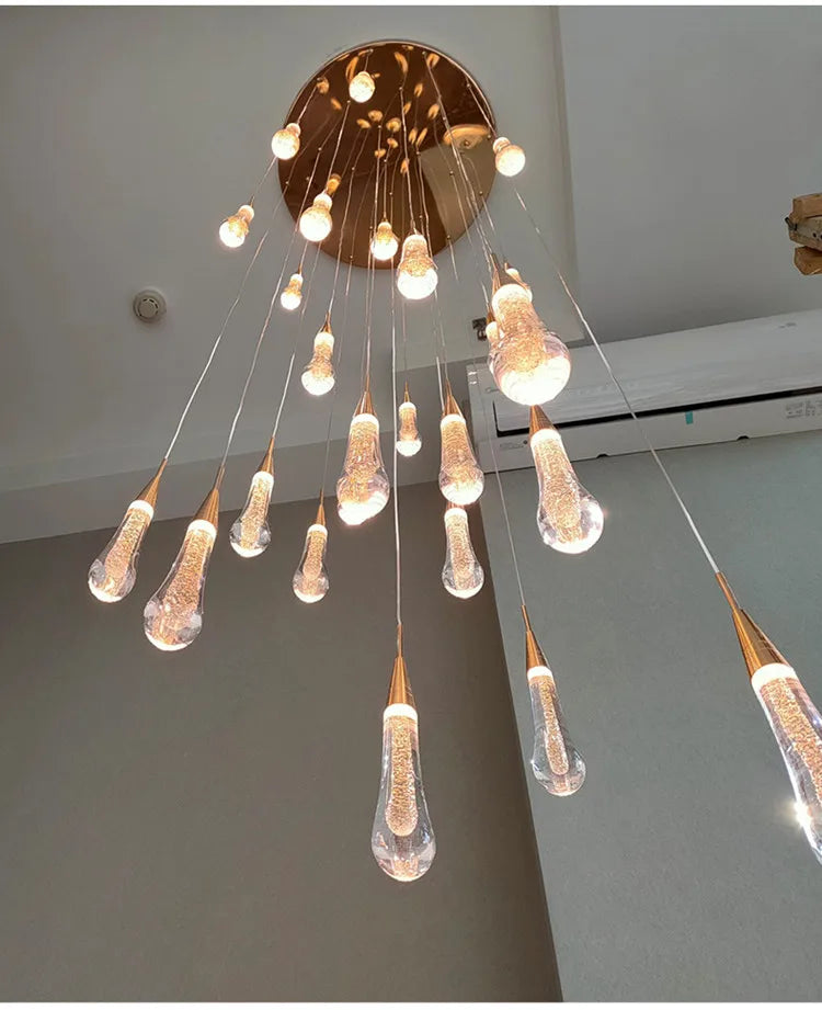 Modern Crystal Raindrop Pendant Light