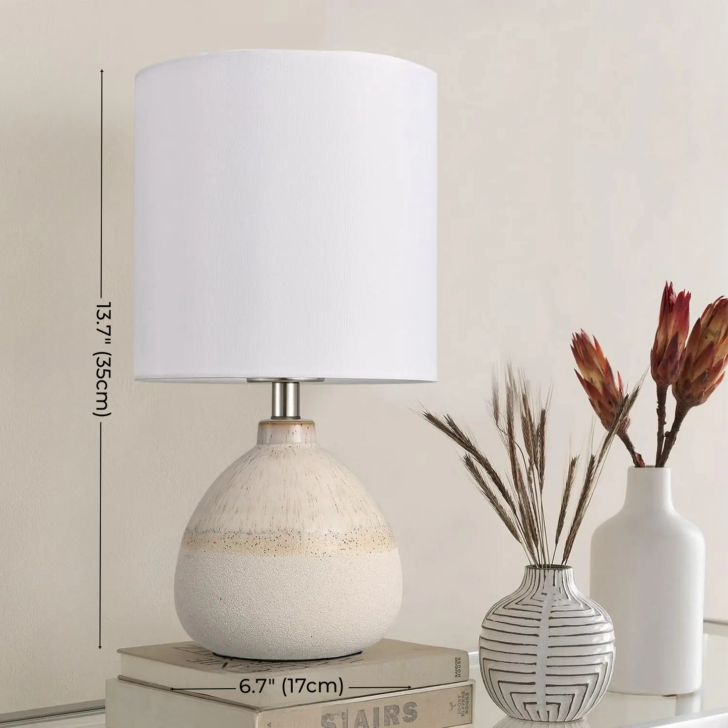 Ezra Small Ceramic Table Lamp (13")