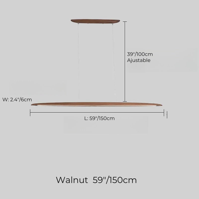 Natural Wood Linear Pendant Light