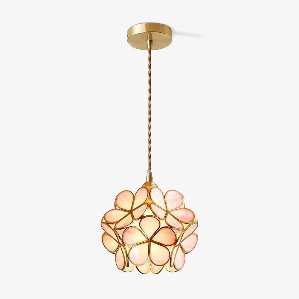 Glass Petal Brass Pendant Light