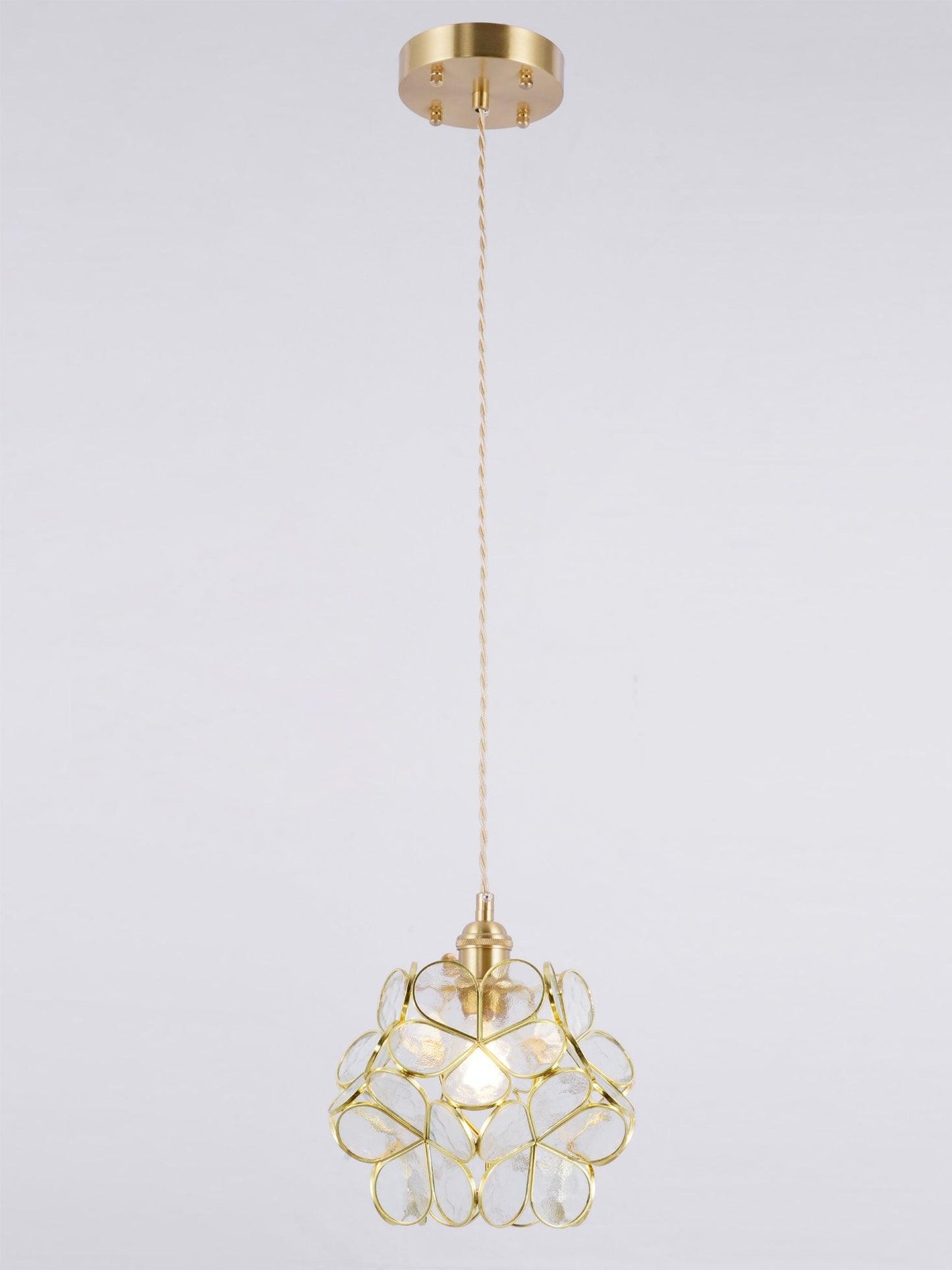 Glass Petal Brass Pendant Light