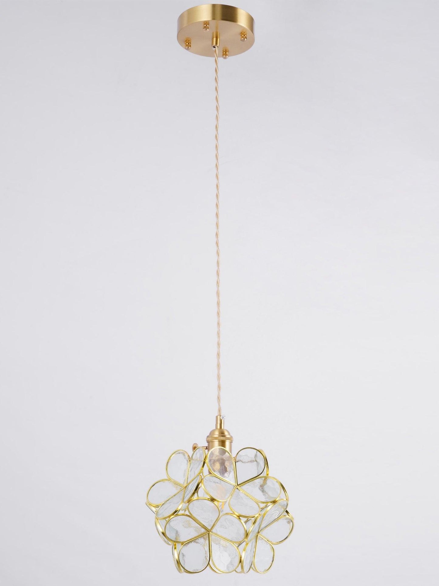 Glass Petal Brass Pendant Light