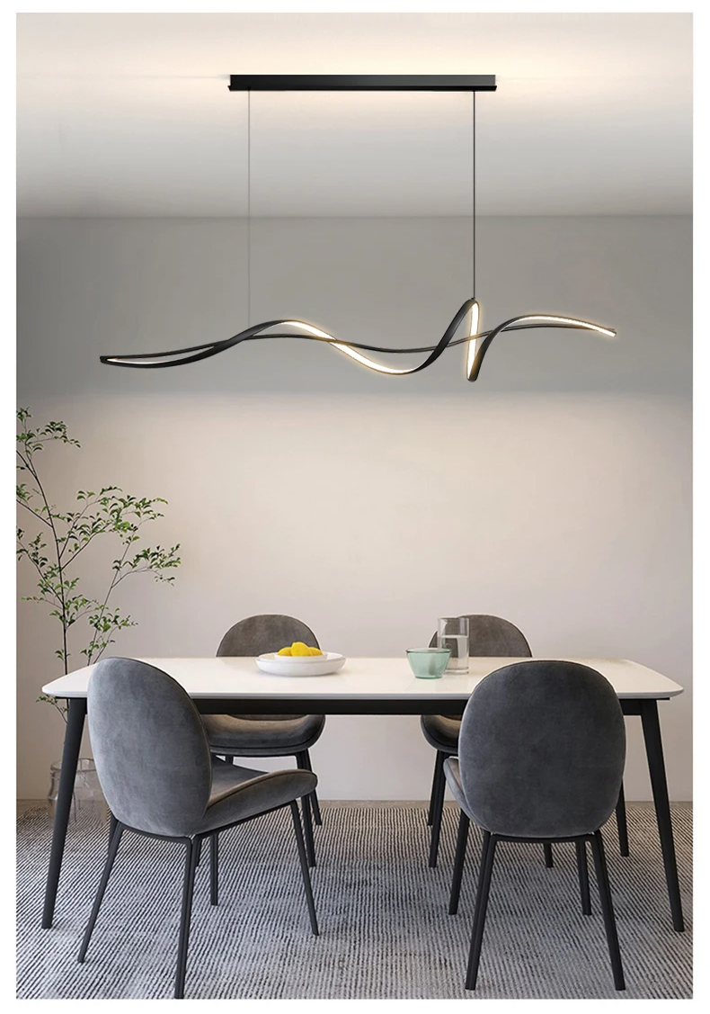 Modern Curved LED Pendant Light