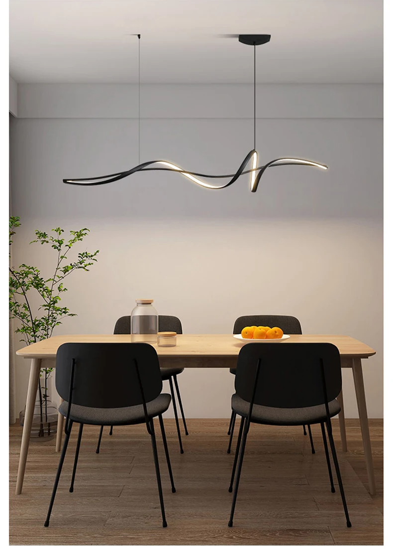 Modern Curved LED Pendant Light