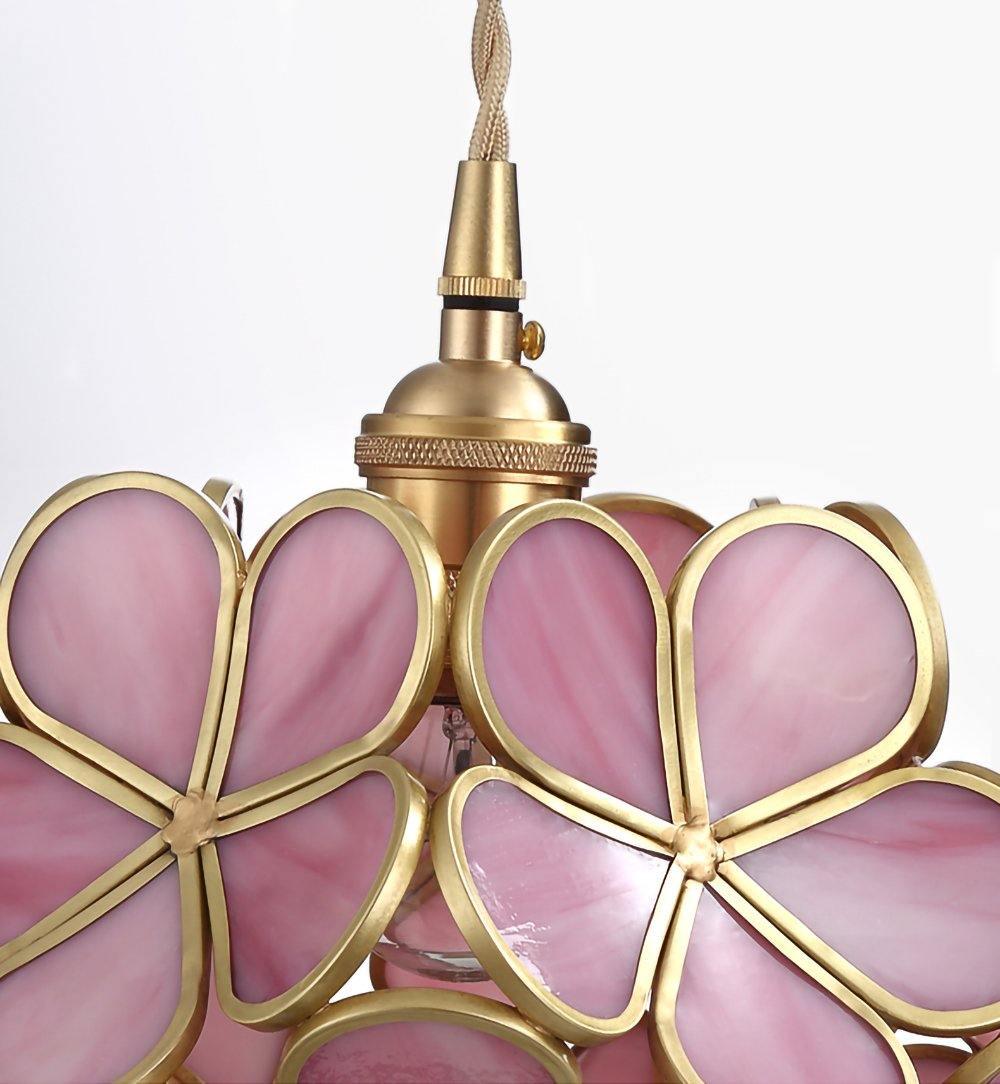 Glass Petal Brass Pendant Light