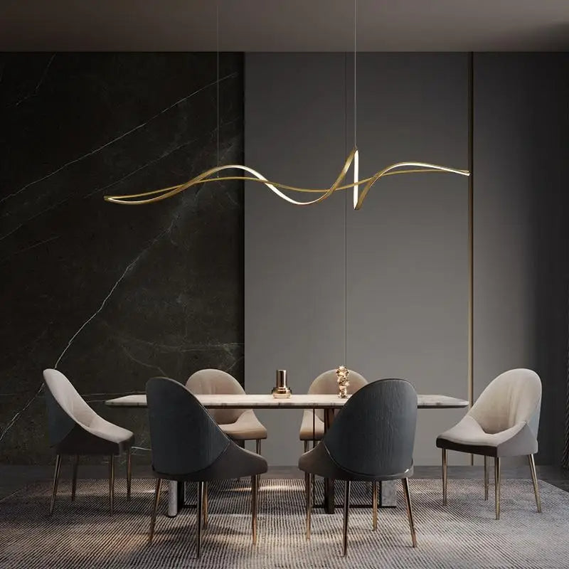 Modern Curved LED Pendant Light