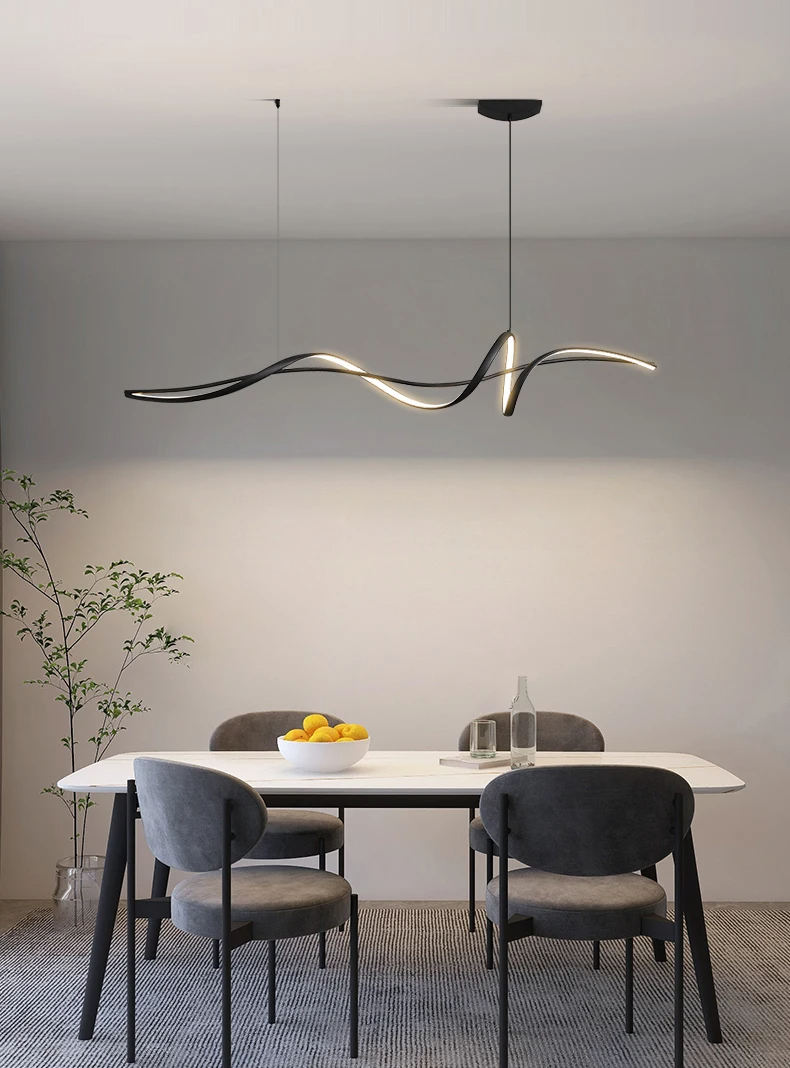 Modern Curved LED Pendant Light