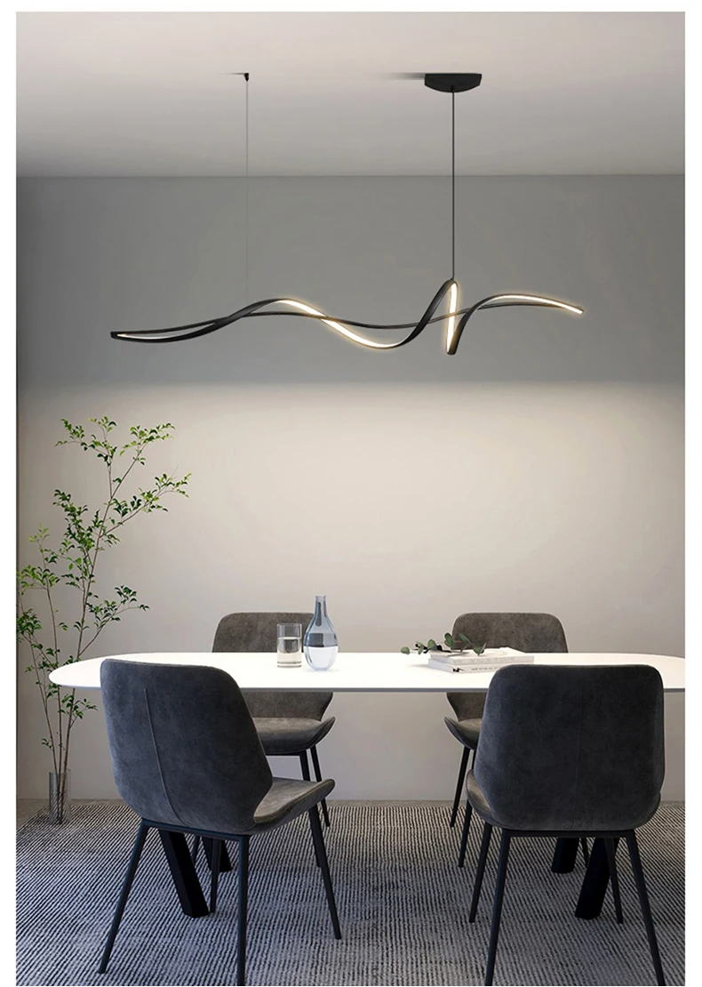 Modern Curved LED Pendant Light