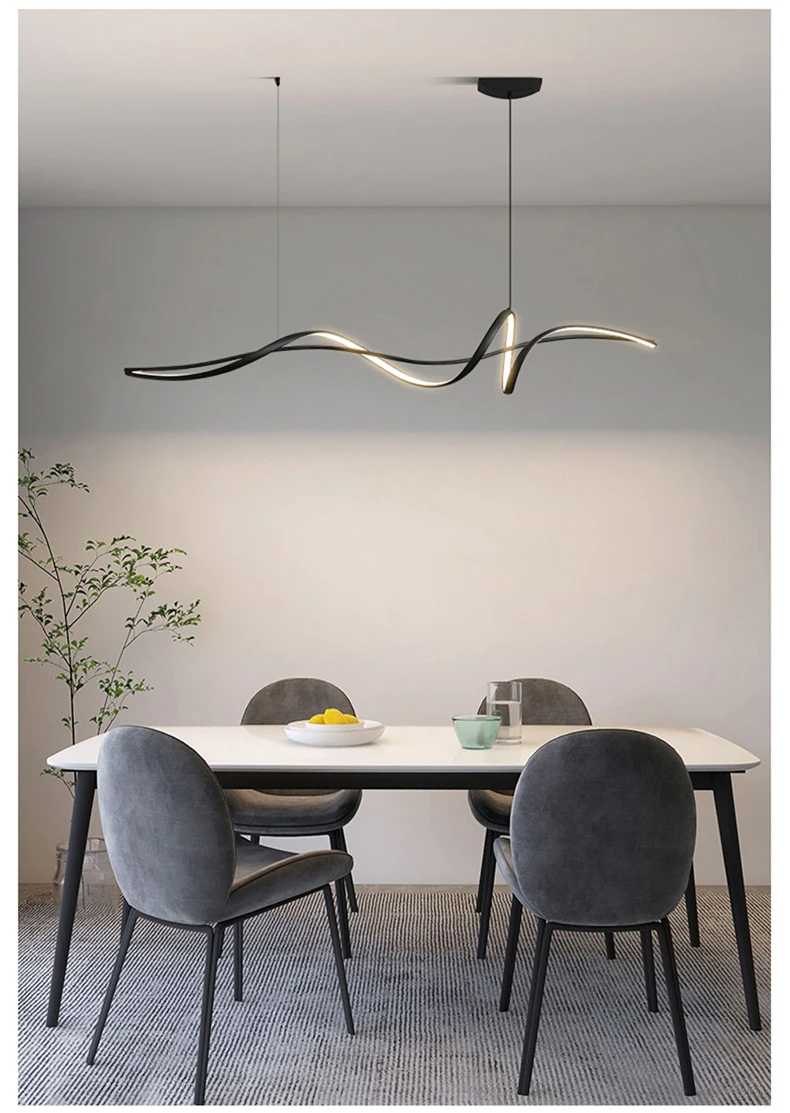 Modern Curved LED Pendant Light