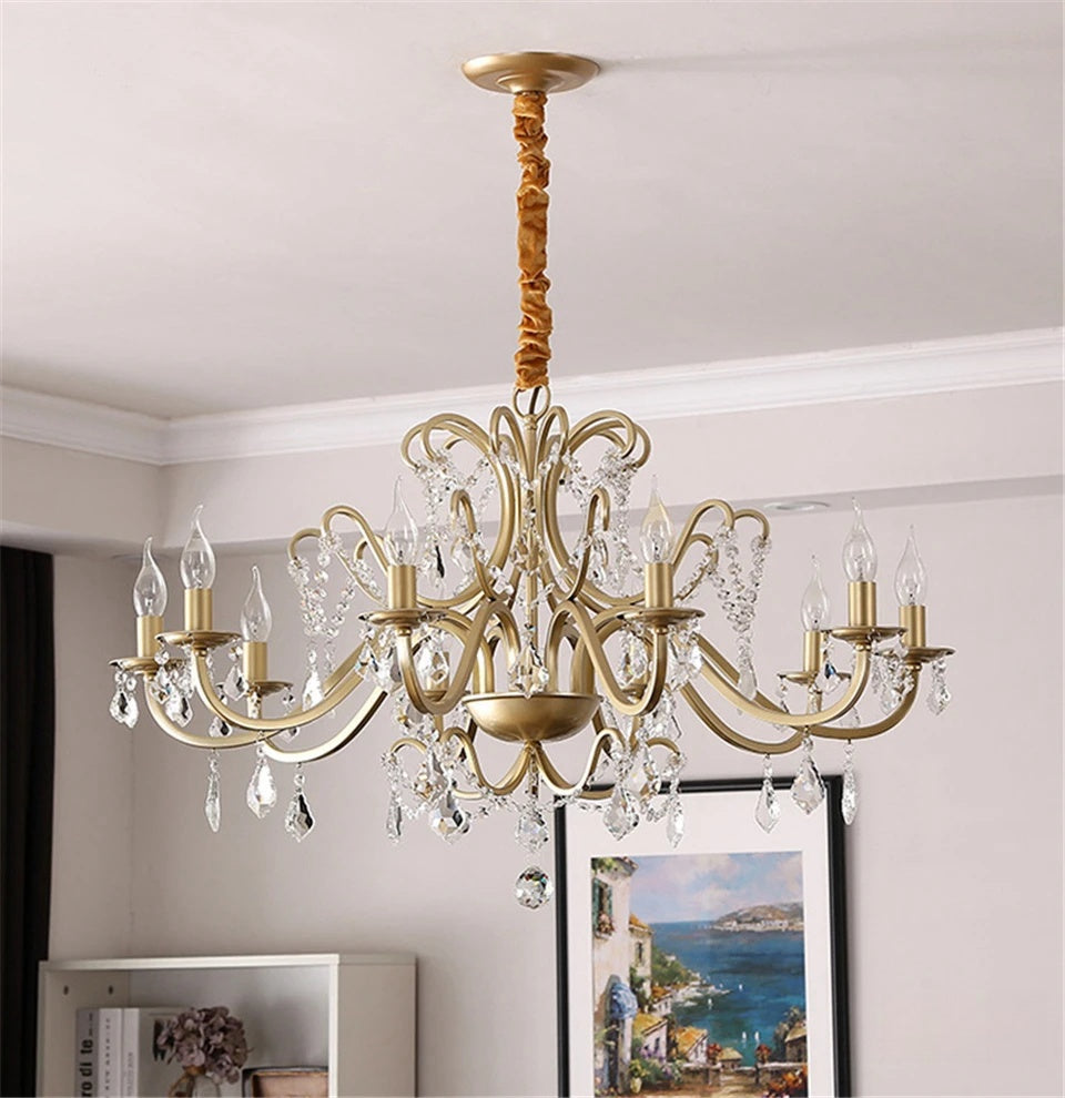 Luxurious Gold Crystal Chandelier