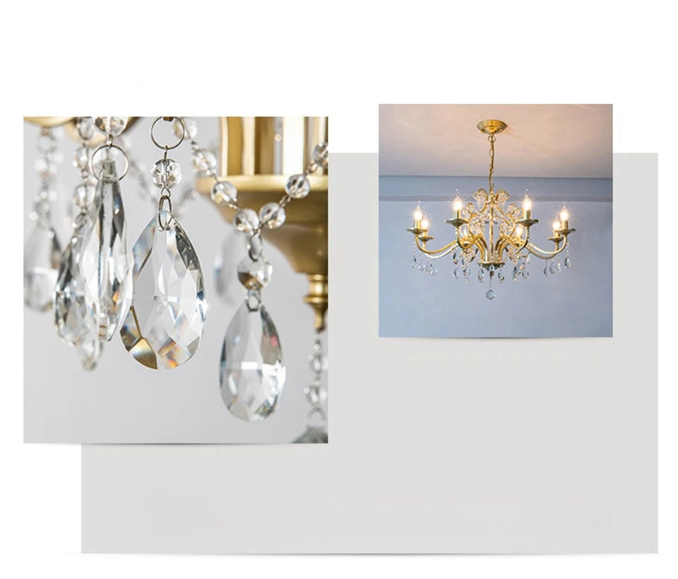 Luxurious Gold Crystal Chandelier