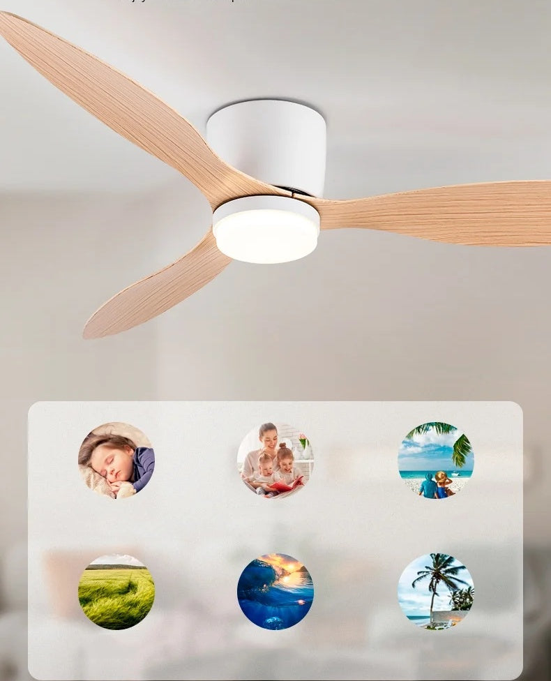 Low Ceiling Nordic Ceiling Fan Light - 52 Inches for Compact Spaces