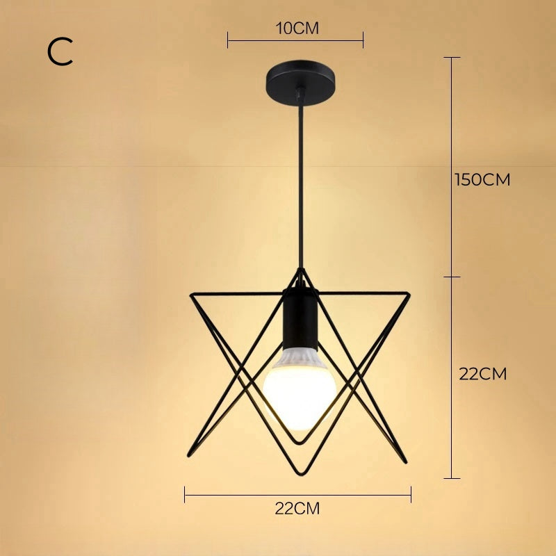 Geometrische Pendelleuchte Manor in Schwarz für Kücheninsel