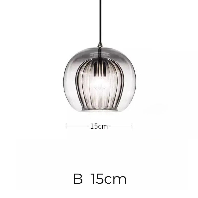 Pristine Dome Liner Glass Pendant Lights