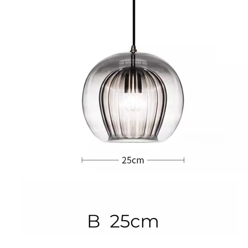 Pristine Dome Liner Glass Pendant Lights