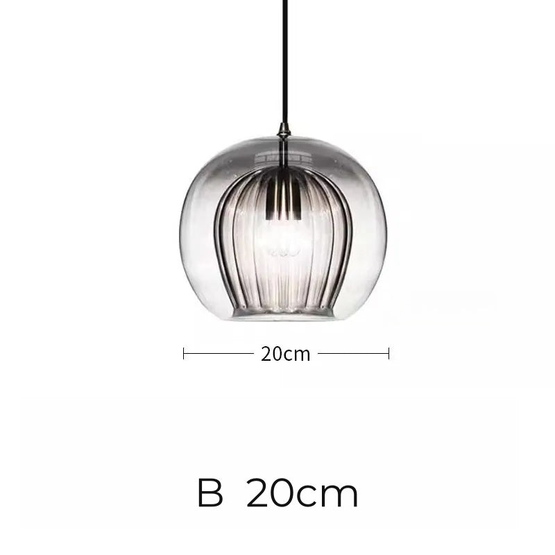 Pristine Dome Liner Glass Pendant Lights