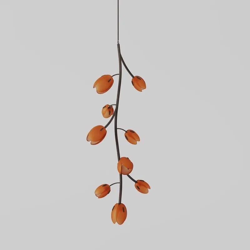 Flower Bud Glass Branch Chandelier