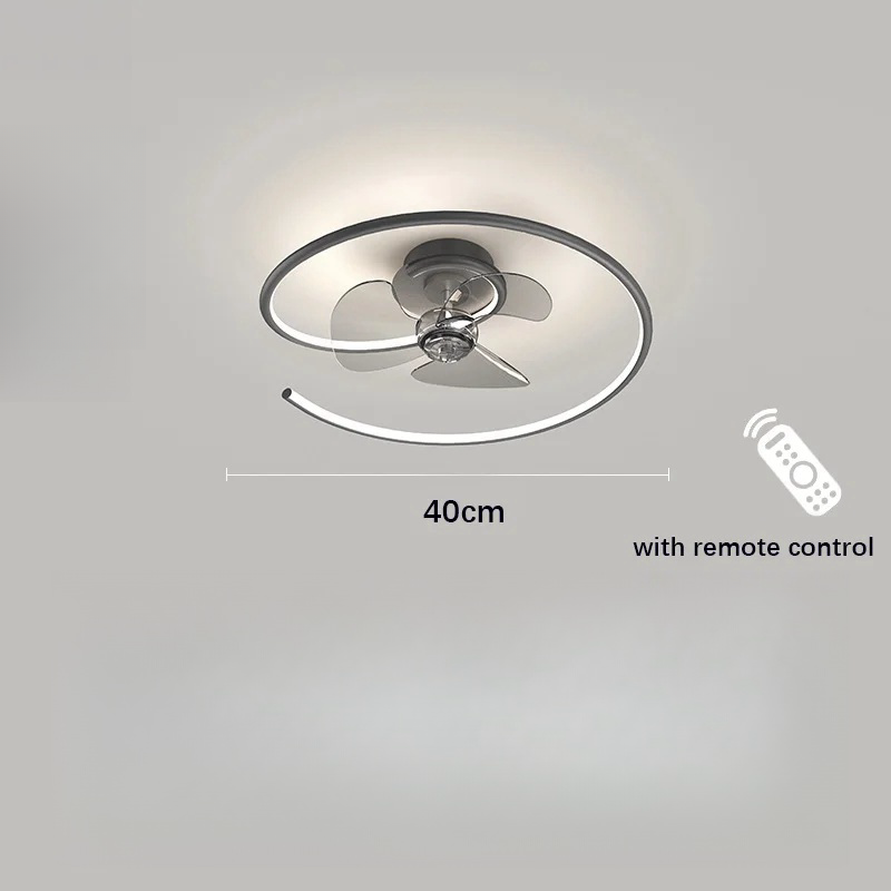 Moderner minimalistischer Deckenventilator mit LED-Kronleuchter und Fernbedienung 