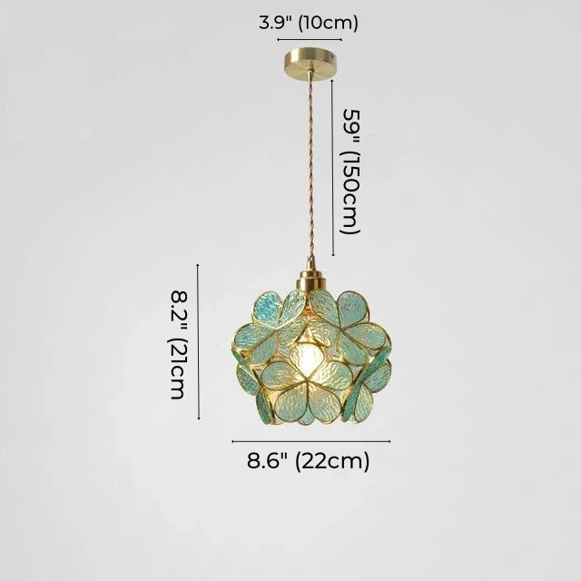 Glass Petal Brass Pendant Light