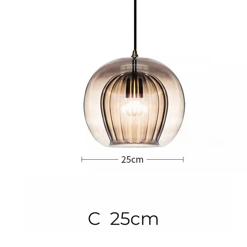 Pristine Dome Liner Glass Pendant Lights