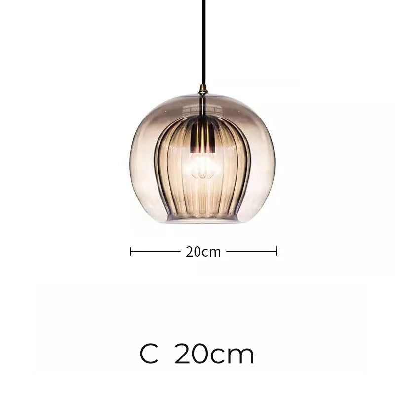 Pristine Dome Liner Glass Pendant Lights