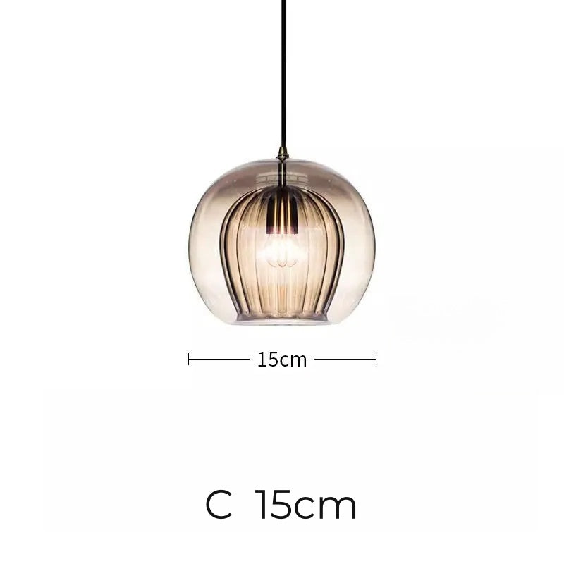 Pristine Dome Liner Glass Pendant Lights