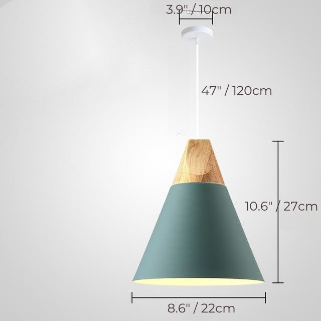 Nordische Macaron Holzkegel Pendelleuchte