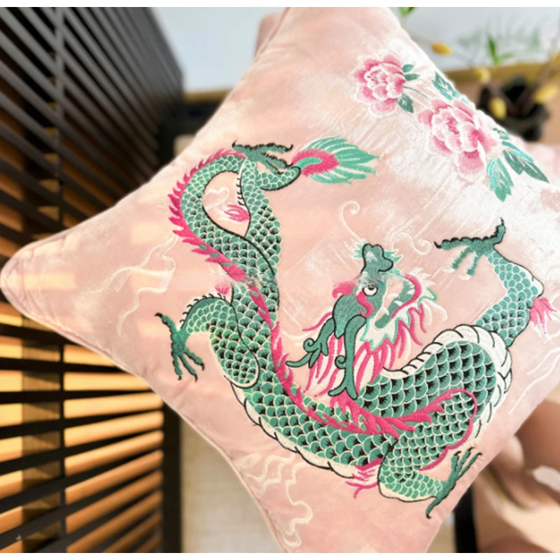 Embroidery Peacock Pillow Case