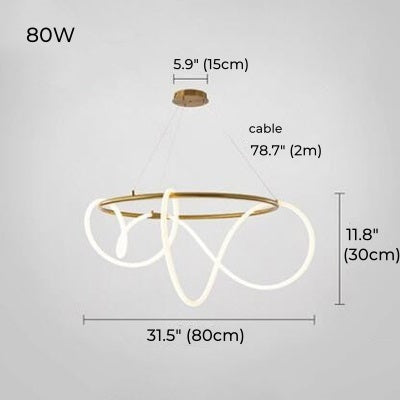 Flexibler Kronleuchter mit linearer Kurve