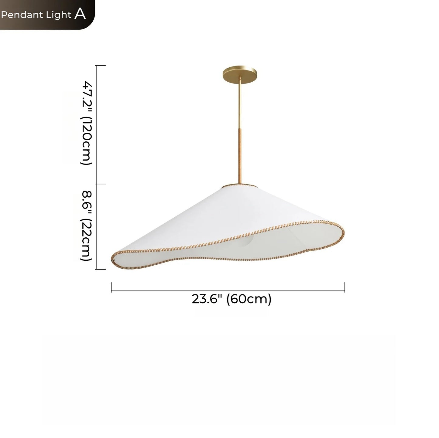 French Tilted Hat Pendant Light