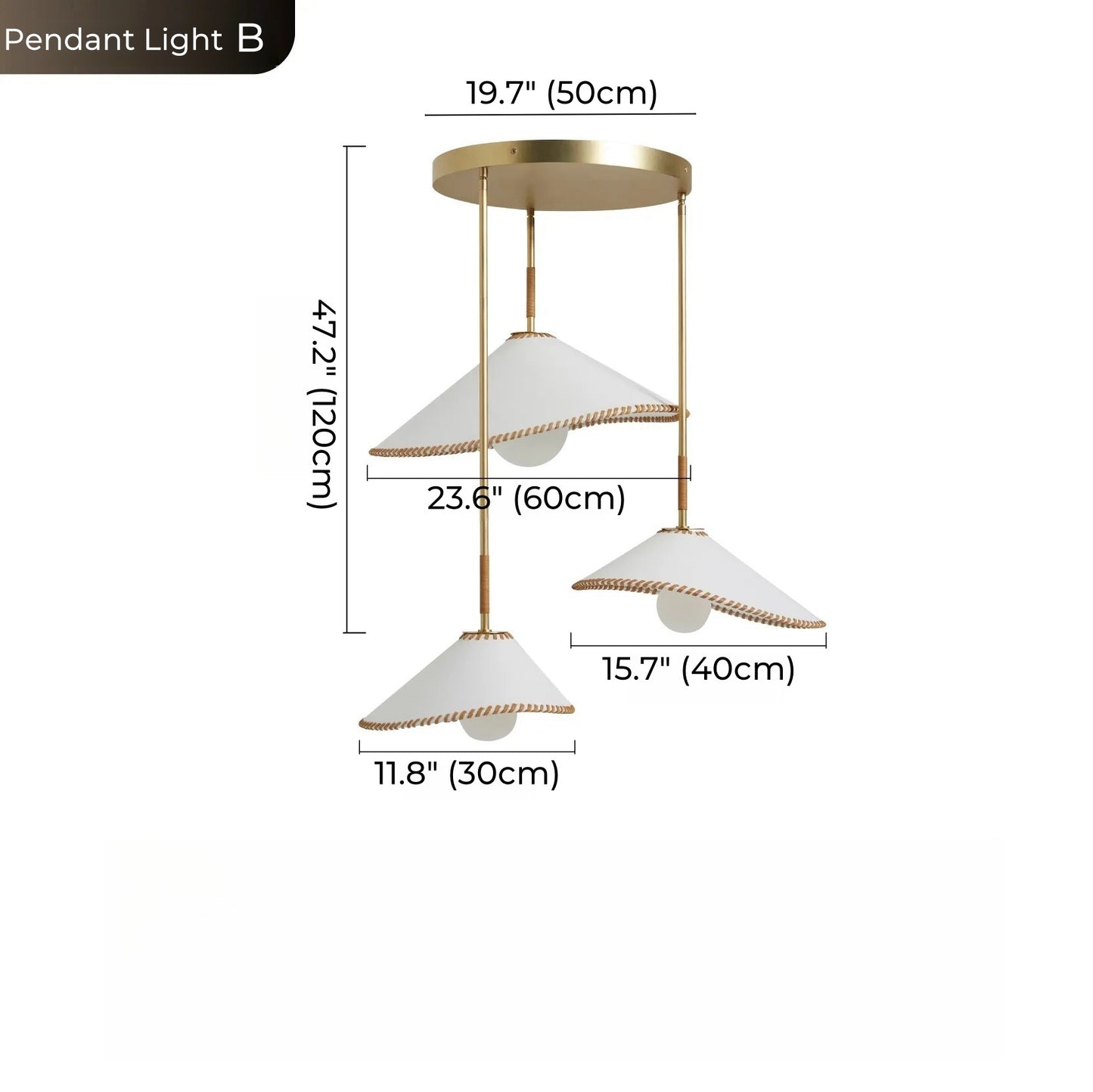 French Tilted Hat Pendant Light