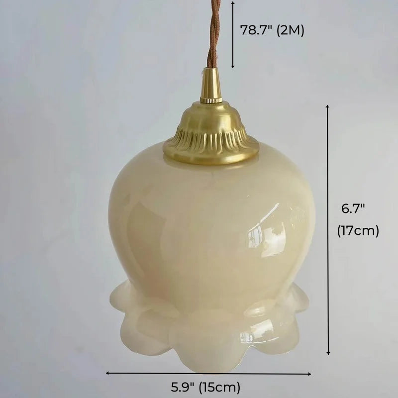 French Tulip Glass Pendant Light