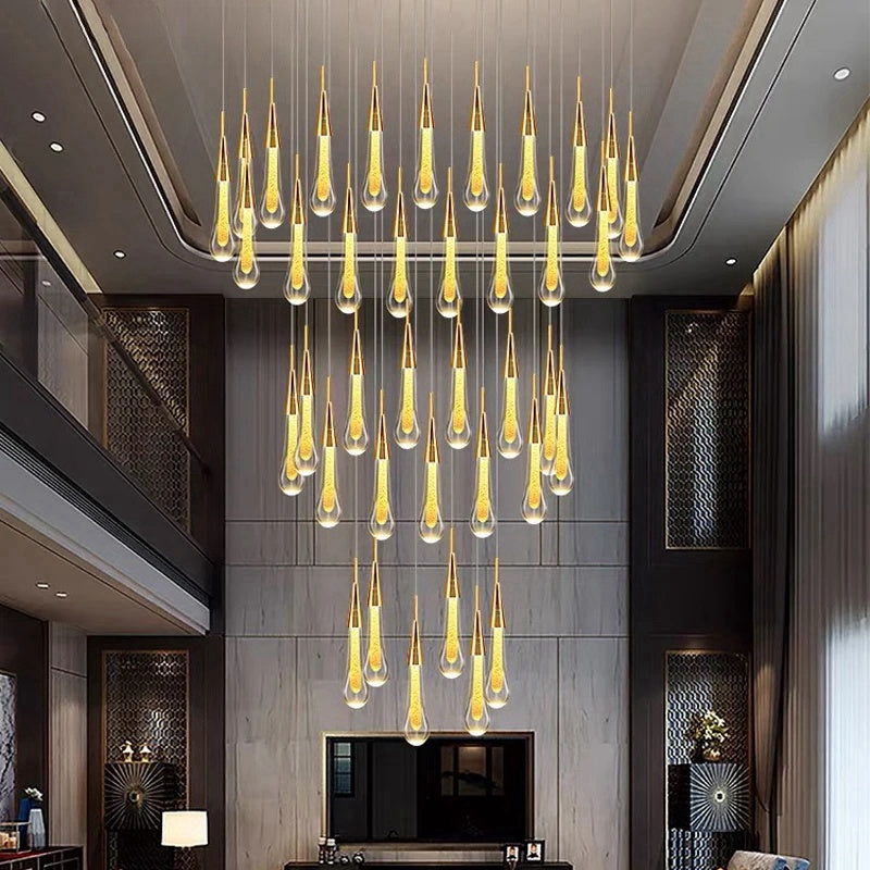 Modern Crystal Raindrop Pendant Light