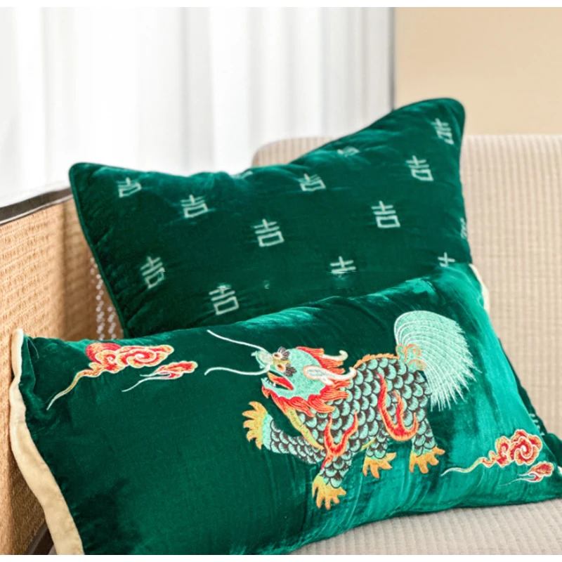 Embroidery Peacock Pillow Case