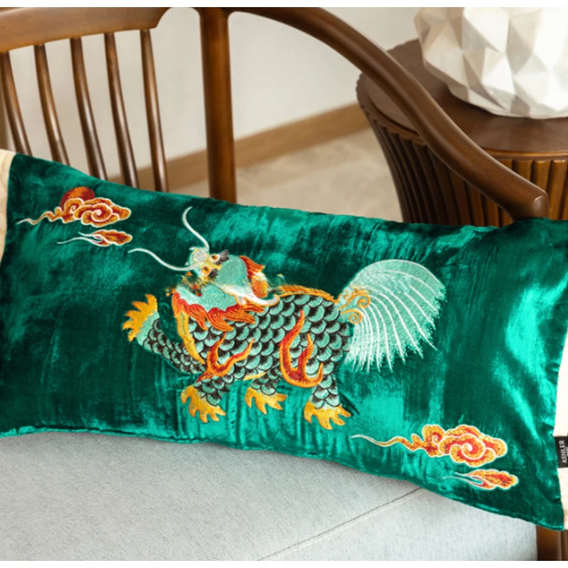 Embroidery Peacock Pillow Case