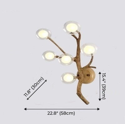 Rustikaler Kronleuchter aus Baumasten 