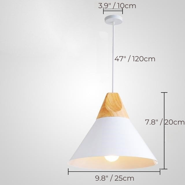 Nordische Macaron Holzkegel Pendelleuchte