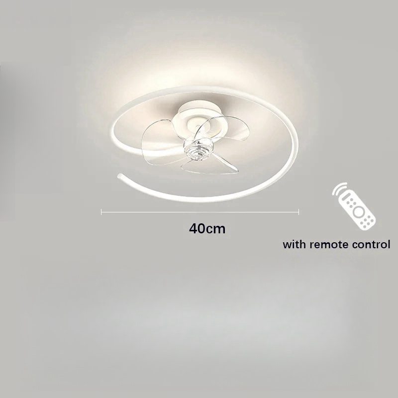 Moderner minimalistischer Deckenventilator mit LED-Kronleuchter und Fernbedienung 