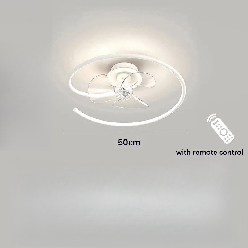 Moderner minimalistischer Deckenventilator mit LED-Kronleuchter und Fernbedienung 